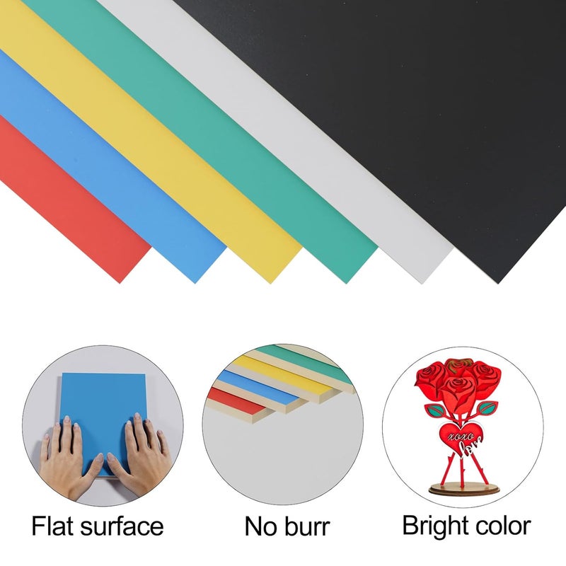 Creatorally 8 Pack Pre-Painted Colored Plywood Sheets, 11.7"x8.27"x1/8" (3mm) Basswood Boards, 8 Mixed Colors for Laser Cutting, Engraving, DIY Crafts, Home Décor, Model & Ornament Making - Image 3
